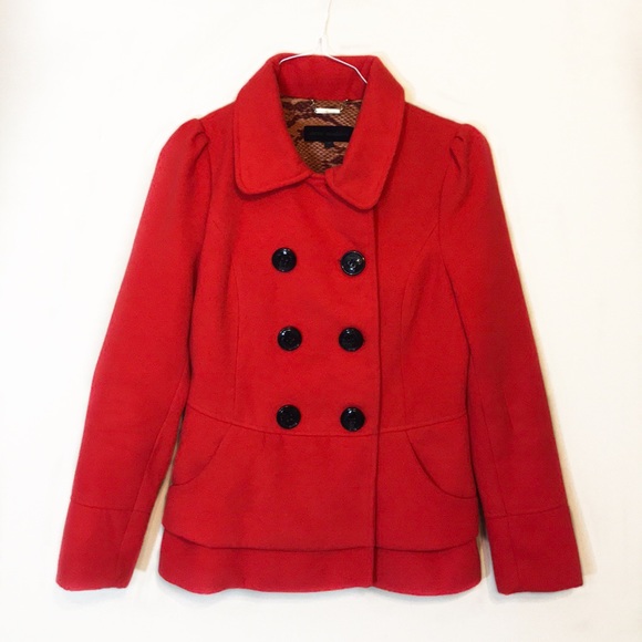 Steve Madden Jackets & Blazers - Steve Madden | Red Double Breasted Pea Coat Size M